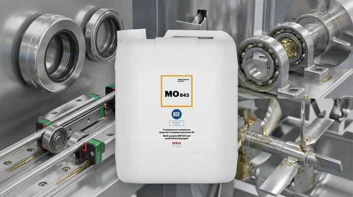 Масло EFELE MO-843 универсального применения надежно защищает пищевое оборудование