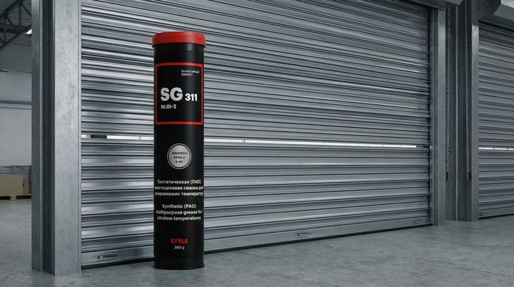 Изготовители рулонных ворот и дверей смазывают узлы изделий смазкой EFELE SG-311