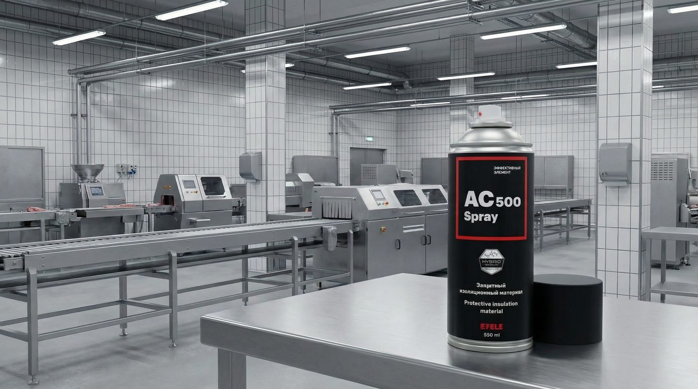 Жидкая изолента EFELE AC-500 Spray востребована мясоперерабатывающими предприятиями