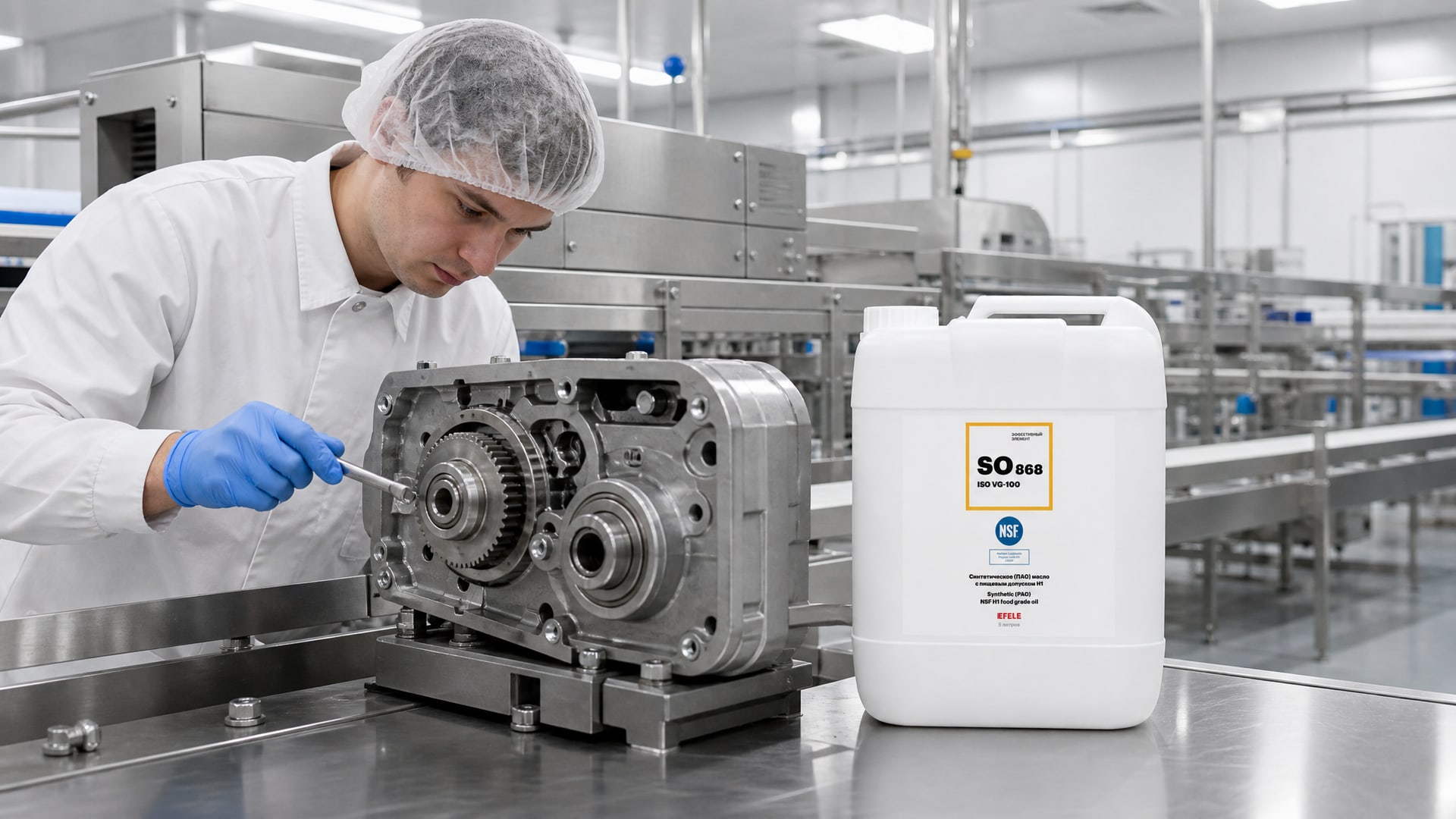 Нанесение масла EFELE SO-868 на детали холодильного оборудования.